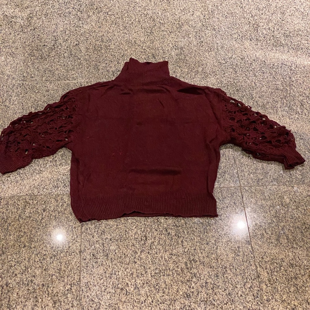 Crocheted Sleeve Sweater